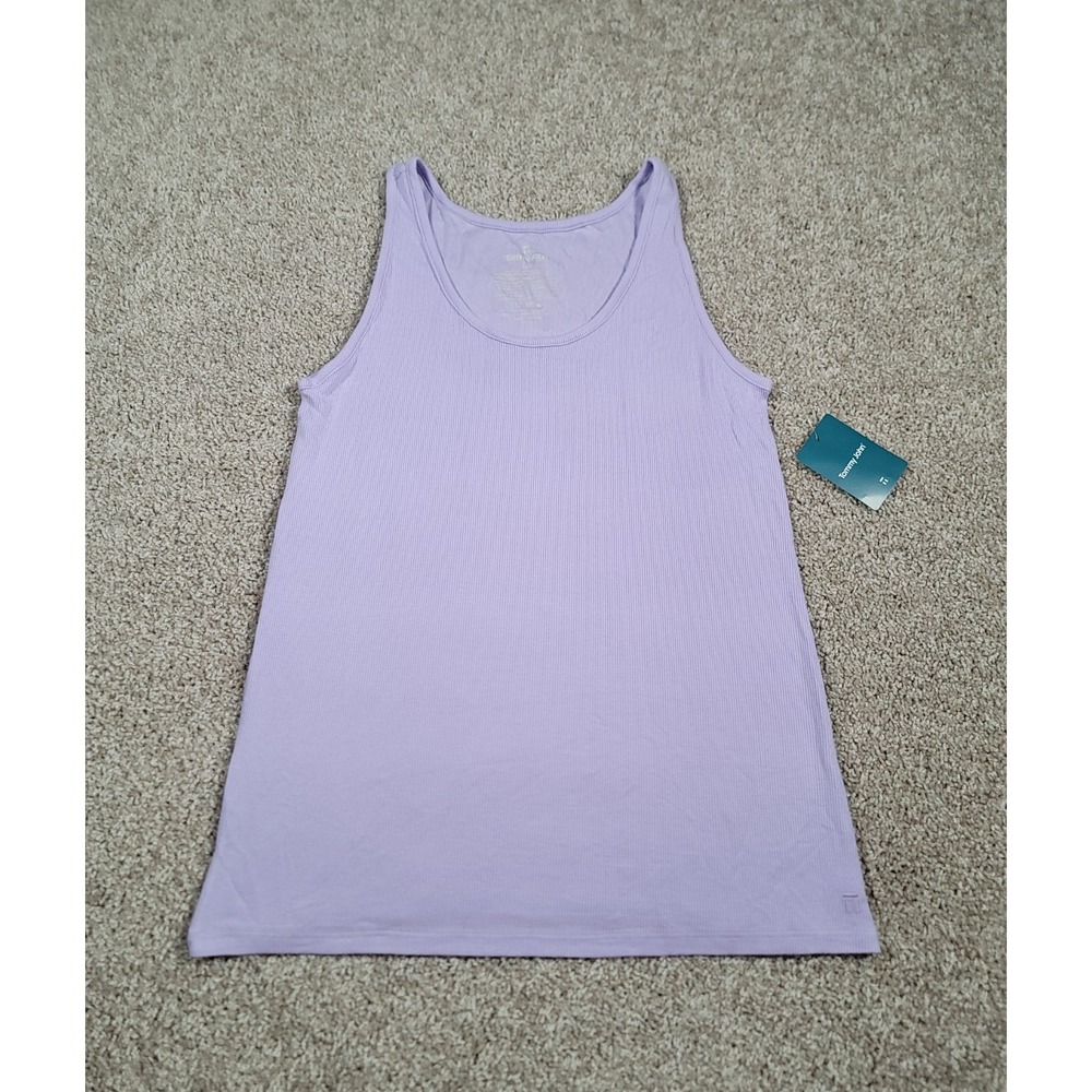 Tommy John Womens Soft Modal Ribbed Lavender Lounge Tank Top Large NWT $58